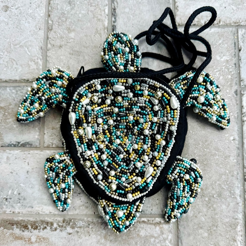 Beaded Turtle Design Bag